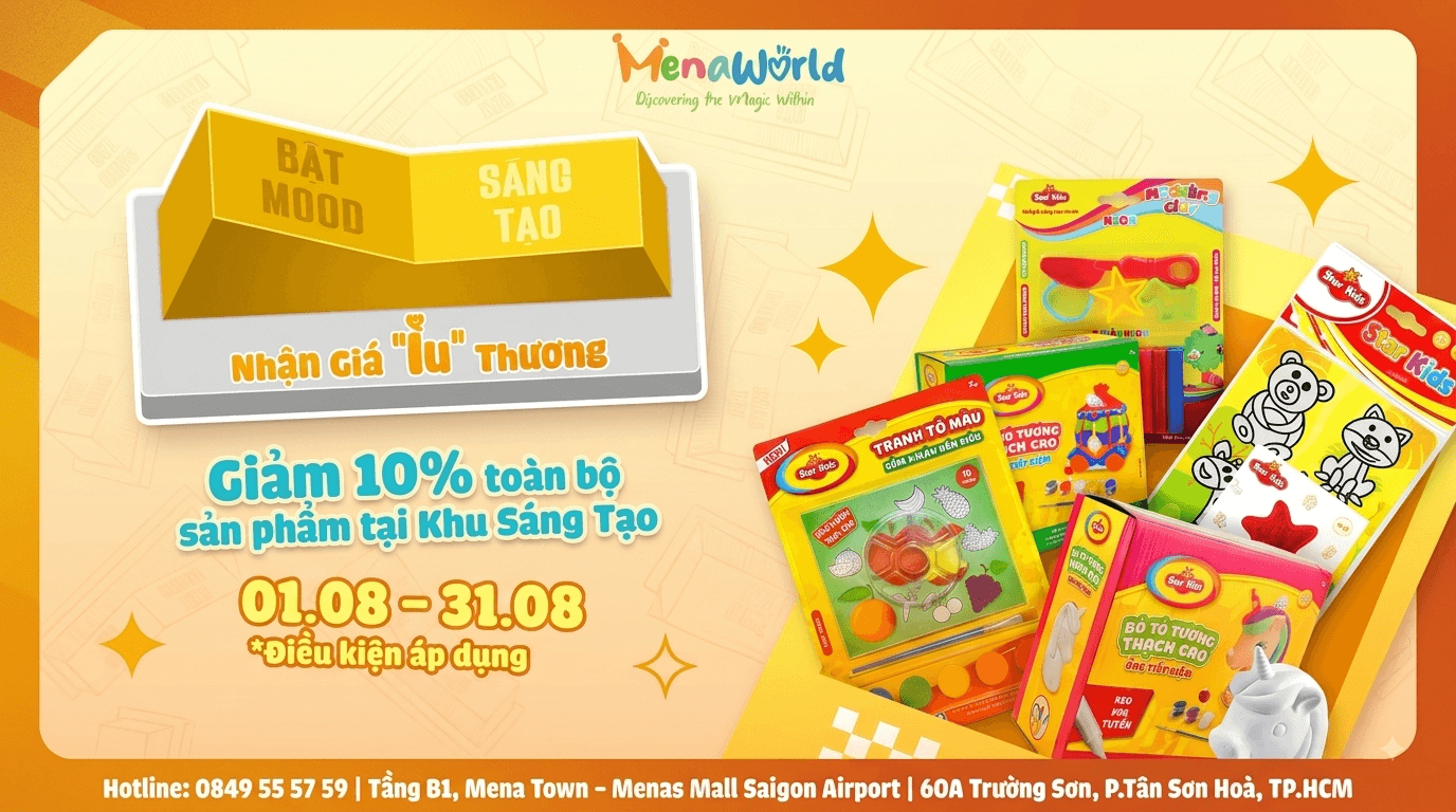 Bật Mood Sáng Tạo - Ưu Đãi 10% tại MenaWorld